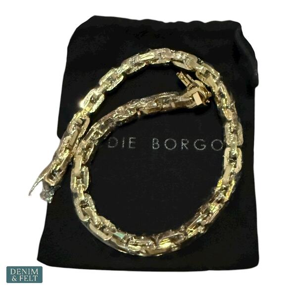 Eddie Borgo Supra Link Gold Chain Necklace 12K Finish Heritage Luxe Statement - Picture 9 of 16